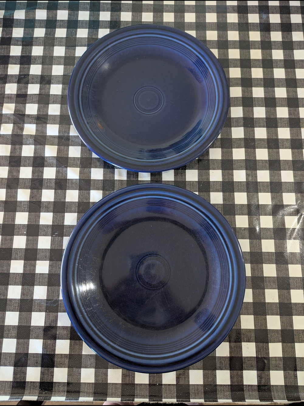 Set Of Two Cobalt Blue Fiesta Dinner Plates
